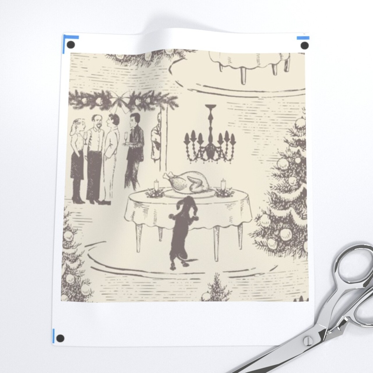 Toile Retro Dog Funny Earth Tones Neutral Custom Printed Fabric by Spoonflower Various Fabrics by the Yard or Fat Quarter